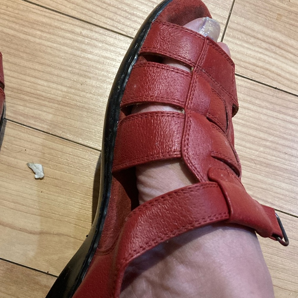 Dr. Scholl's Red Sandals with Adjustable Straps